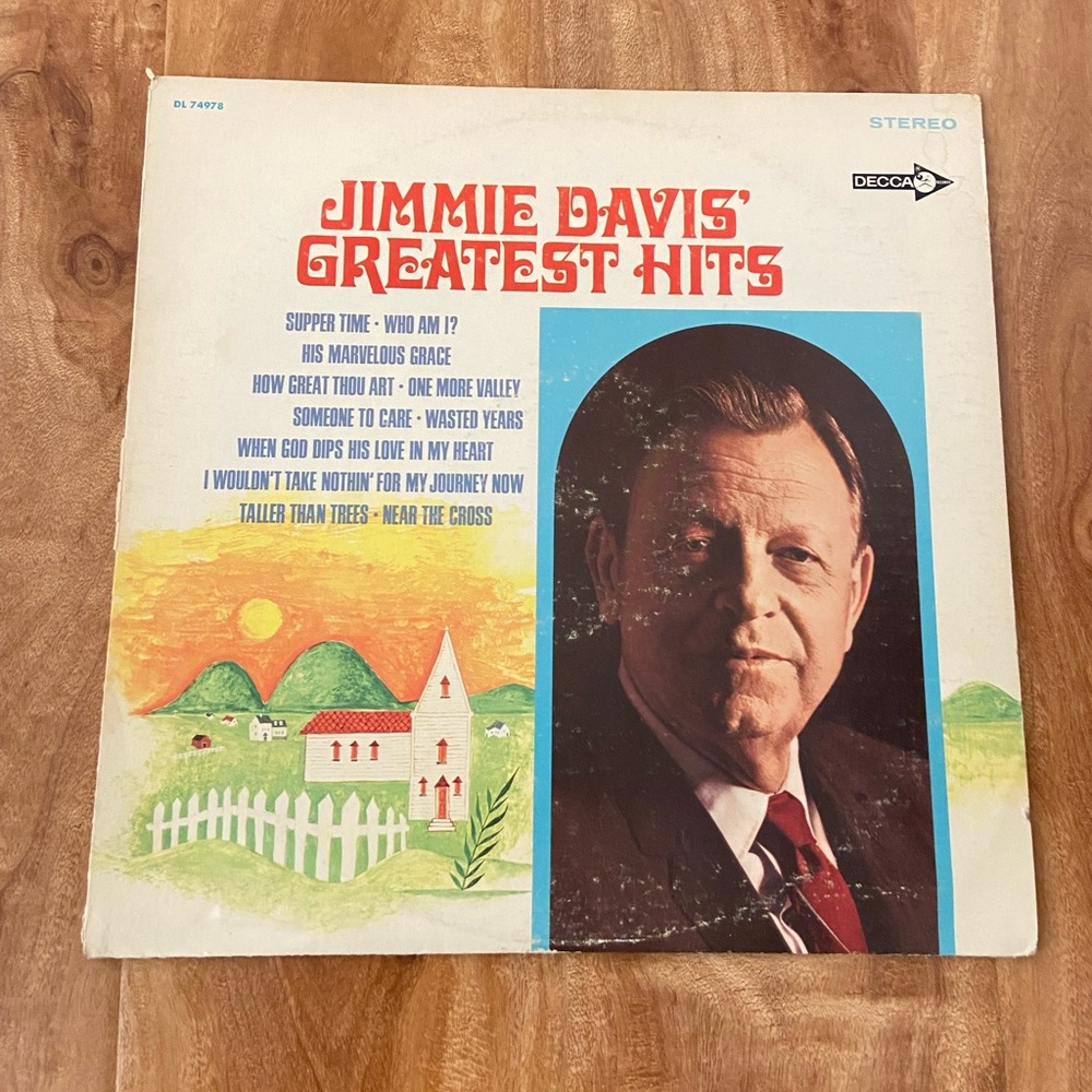 Jimmie Davis' Greatest Hits Vinyl Record